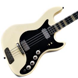 1964 Höfner 185 solid white vintage shortscale bass - mahogani body